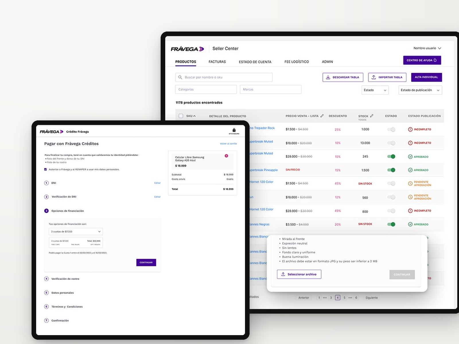 Frávega: Credits & Seller Center