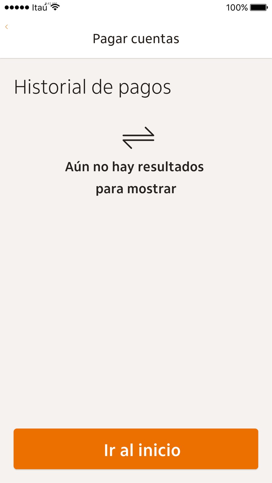 Empty state: no payments to show yet