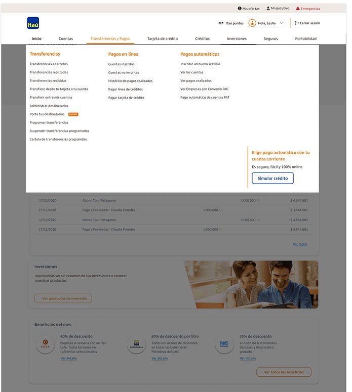 Entry point: “Bring your recipients” inside Transfers & Payments.