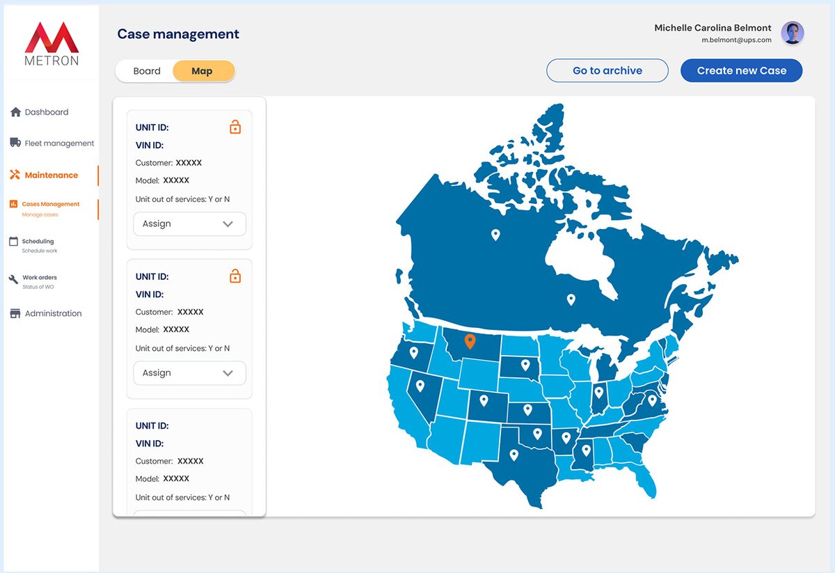 Case management: map view